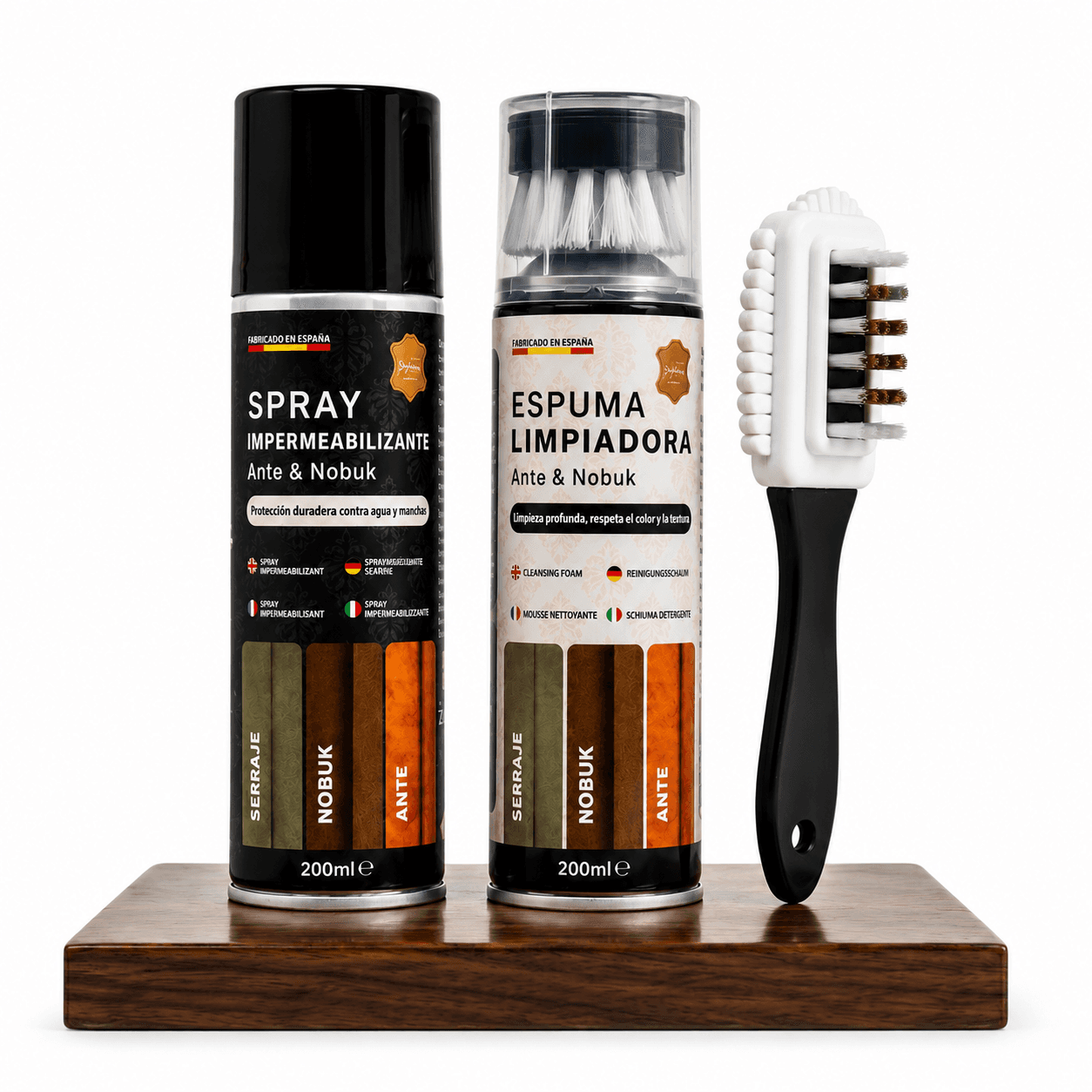Kit para ante | Limpiador + Impermeabilizante + Cepillo