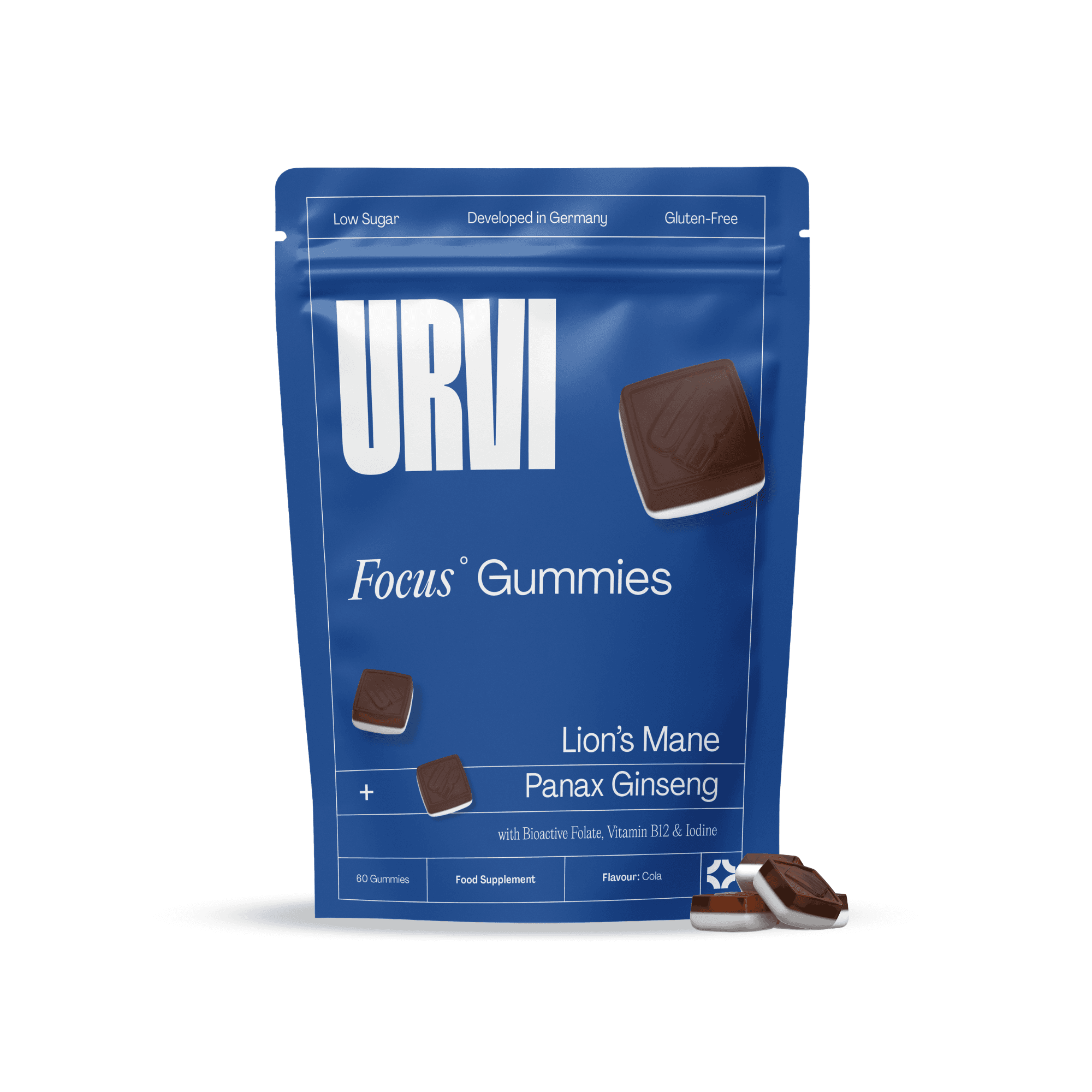 URVI® Focus Caramelle Gommose – Lion's Mane & Ginseng Panax