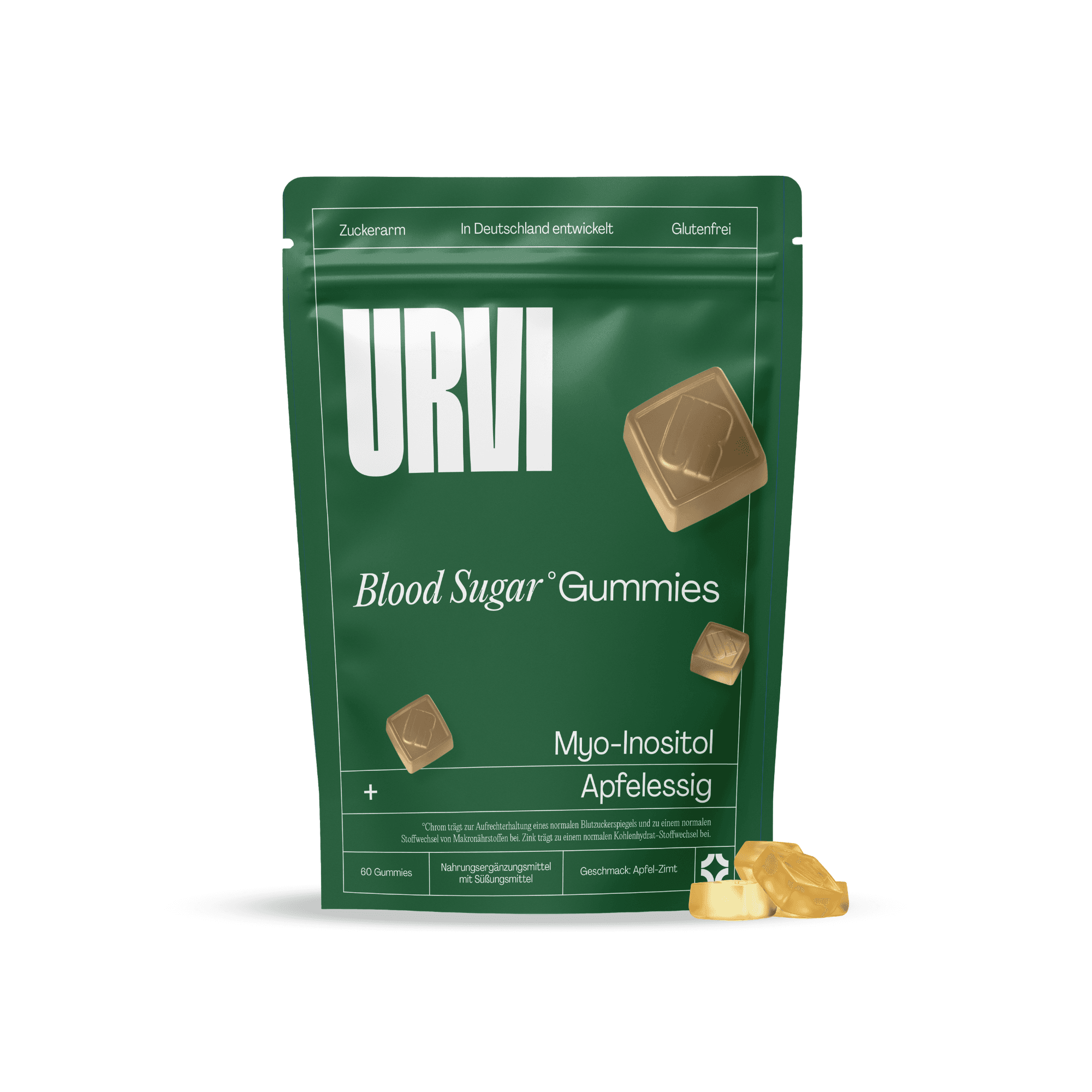 URVI® DE Blood Sugar Gummies – Myo-Inositol, Apfelessig & Chrom