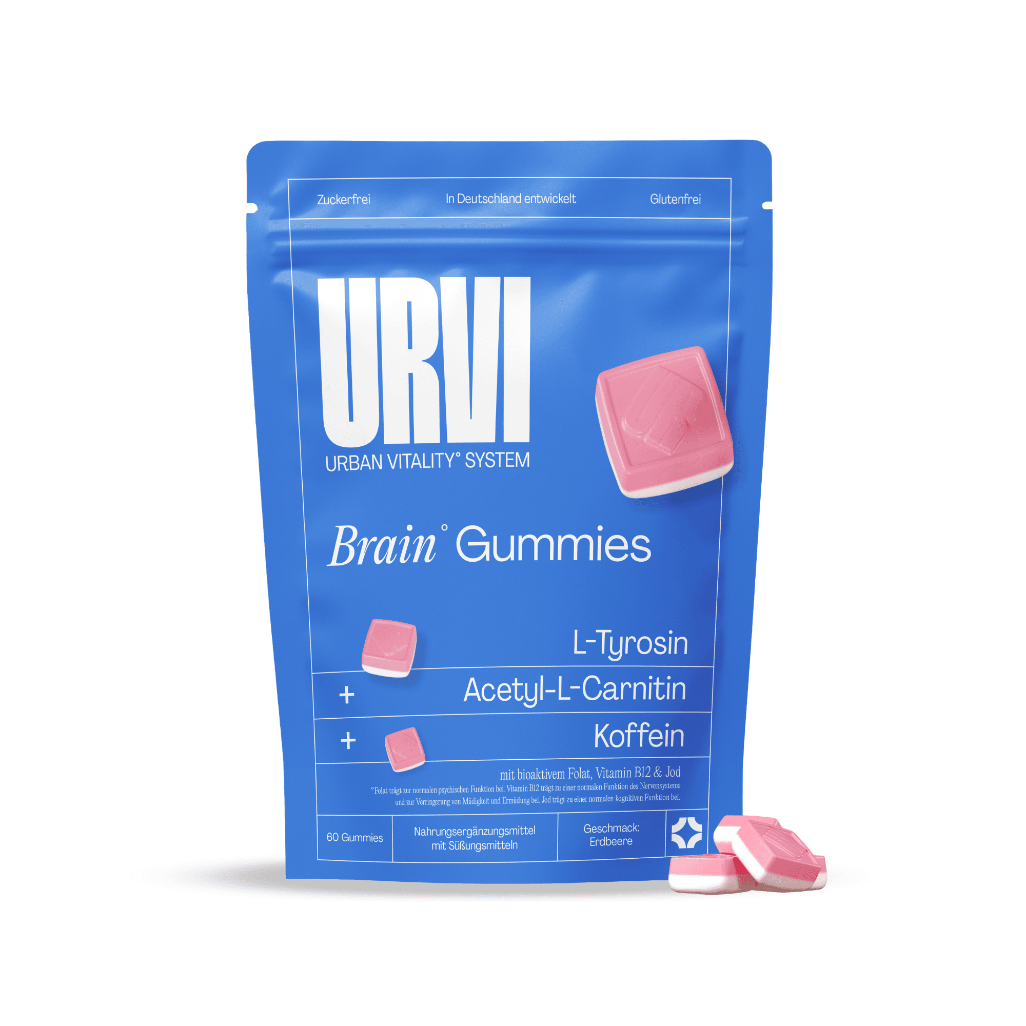 URVI® DE Brain Gummies – L-Tyrosin, Acetyl-L-Carnitin & Koffein